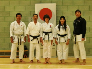 Senei Shahinaz Pelter & Patrick Pelter with Sensei Osaka(8th Dan), Sensei Okuma(6th Dan) & Sensei Nagatomo(6th Dan) in the Spring International Course 2014