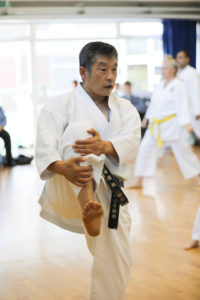 (Click to Enlarge) Sensei Ohta during the training session just before conducting our club grading at our Dojo in Petts Wood, July 2017.