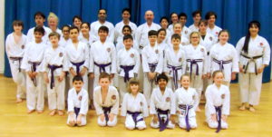 (Click to Enlarge) Purple Belts & above members of Bromley & South East London JKA KarateClub with Guest Instructor Sensei Adel & Club Instroctors Sensei Shahinaz & Sensei Patrick, Easter Special Training Session, Wednesday 28th March 2018.