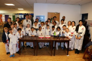 (Click to Enlarge) Sensei Yoshinobu Ohta,, Sensei Shahinaz Pelter & Sensei Patrick Pelter with Bromley & South East London JKA Karate Club Members Celebrating Opening the New Dojo at the Pavilion Leisure Centre in Bromley. Many thanks to Sensei Ohta & all the members who attended! our support is Very much appreciate it. 