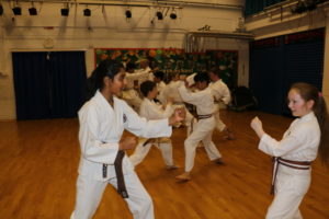 Members of Bromley & South East London JKA Karate Club Special Easter Training Sessions with Guest Instructor Sensei Roy MBE (6th Dan) Member of the JKA England Technical Committee, April 2019.