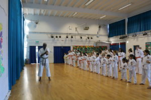 (Click to Enlarge) Guest Instroctor Sensei Roy MBE, 6th Dan & members of Bromley & South East London JKA Karate Club at the Special Easter Training Sessions at the club's Dojo at Petts Wood , April 2019. Well Done to all those who attended it! Great Sessions!!!