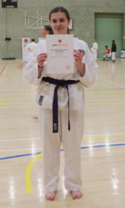 (Click to Enlarge) Catherine Toner, Bromley & South East London JKA Karate Club Member, Winner of The Dylan Award at The JKA England Spring International Course! WELL DONE CATHERINE!!!