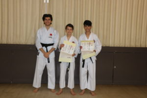 Sensei Patrick with Sam & Talvin after receiving their JKA Black Belt Diploma! Amazing Achievement!!!